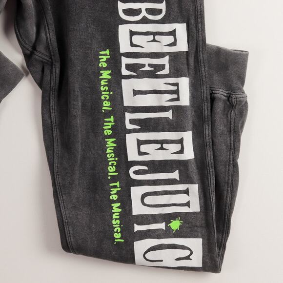 Beetlejuice Joggers Men’s Medium Relaxed Fit Charcoal Graphic Print Broadway - Picture 2 of 10